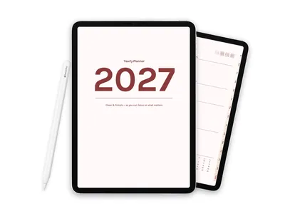 2027 Digital Planner for iPad - Minimalist Brown
