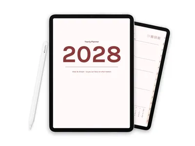 2028 Digital Planner for iPad - Minimalist Brown