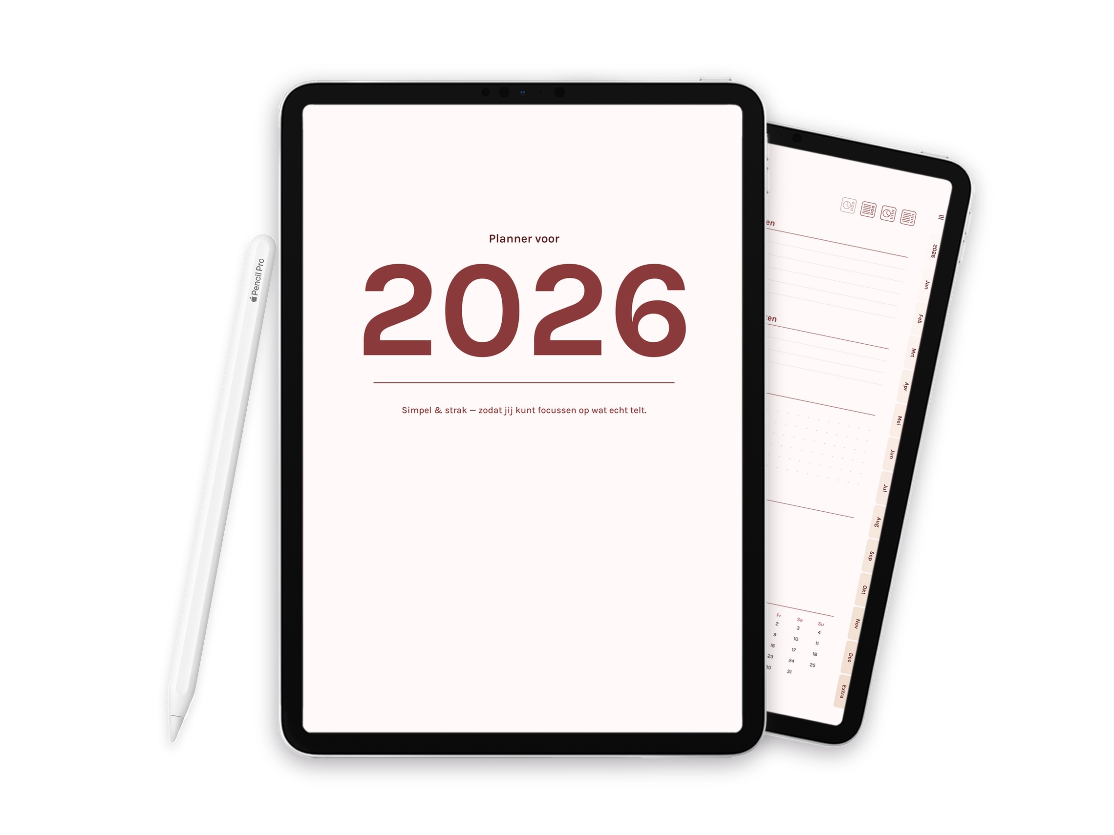 2026 Digitale planner voor iPad - Minimalist Brown - Afbeelding 1 van 14