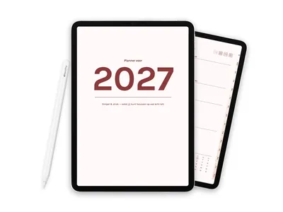 2027 Digitale planner voor iPad - Minimalist Brown
