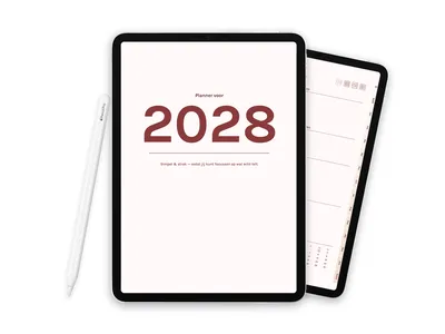 2028 Digitale planner voor iPad - Minimalist Brown