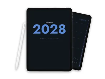 2028 Digital Planner for iPad - Minimalist Dark Blue