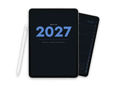 2027 Digitale planner voor iPad - Minimalist Dark Blue