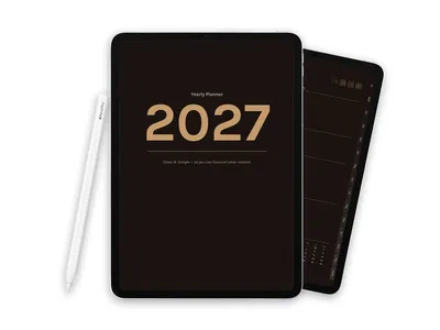 2027 Digital Planner for iPad - Minimalist Dark Brown