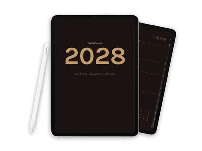 2028 Digital Planner for iPad - Minimalist Dark Brown