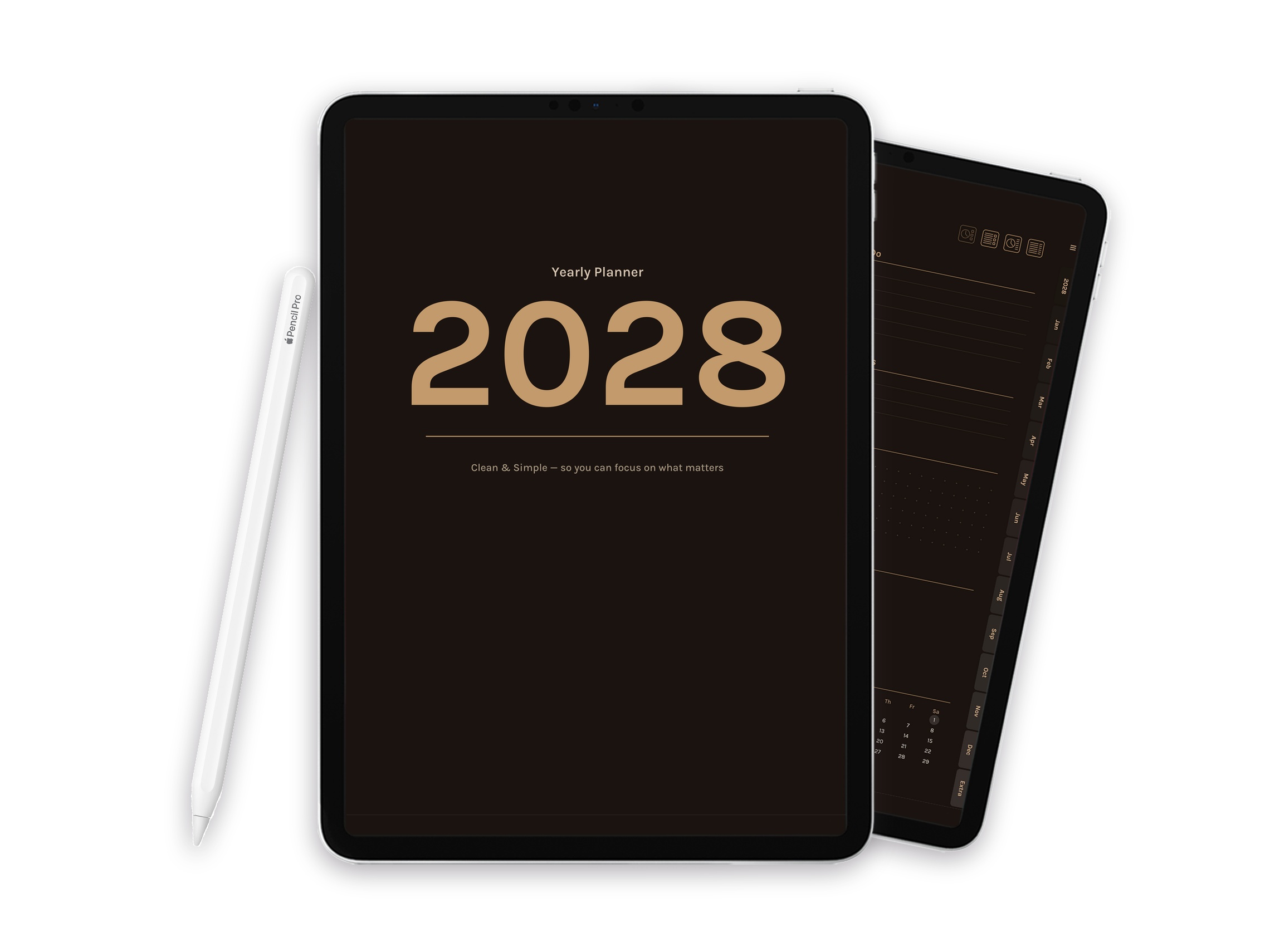 2028 Digital Planner for iPad - Minimalist Dark Brown - Image 1 of 14