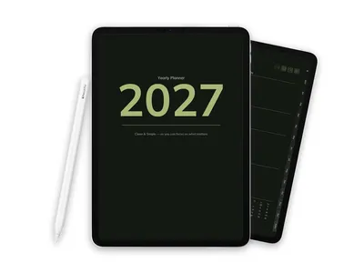 2027 Digital Planner for iPad - Minimalist Dark Olive