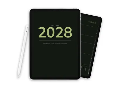 2028 Digital Planner for iPad - Minimalist Dark Olive