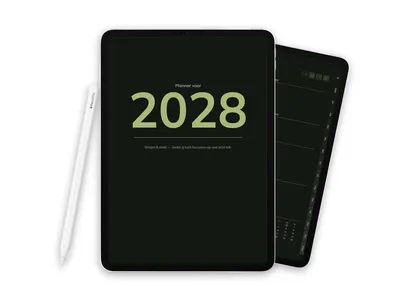 2028 Digitale planner voor iPad - Minimalist Dark Olive