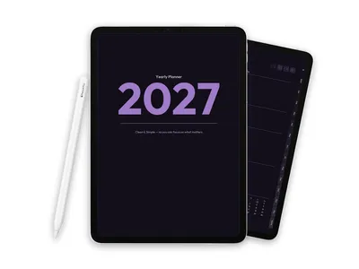 2027 Digital Planner for iPad - Minimalist Dark Purple