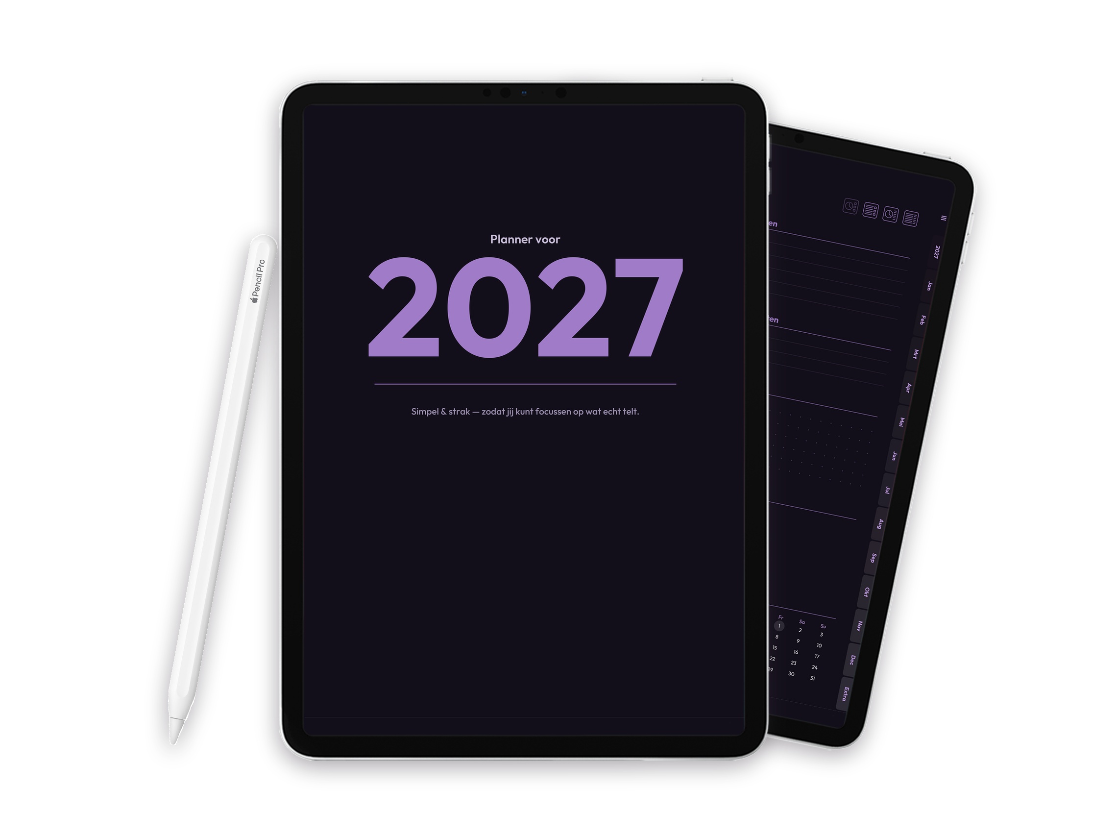 2027 Digitale planner voor iPad - Minimalist Dark Purple - Afbeelding 1 van 14