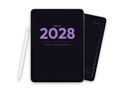 2028 Digitale planner voor iPad - Minimalist Dark Purple
