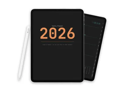 2026 Digital Planner for iPad - Minimalist Dark Terminal