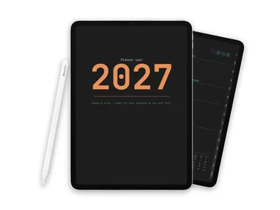 2027 Digitale planner voor iPad - Minimalist Dark Terminal
