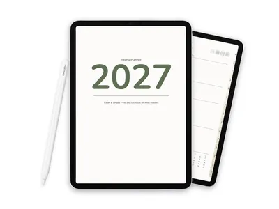 2027 Digital Planner for iPad - Minimalist Earth Natural