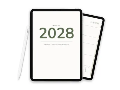 2028 Digitale planner voor iPad - Minimalist Earth Natural
