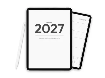 2027 Digitale planner voor iPad - Minimalist Grey Neutral