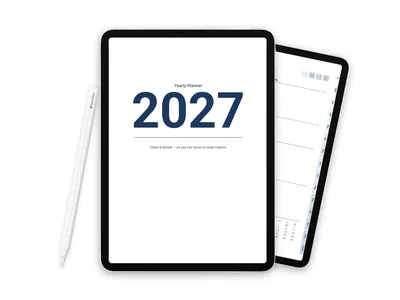 2027 Digital Planner for iPad - Minimalist Navy