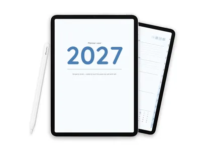 2027 Digitale planner voor iPad - Minimalist Patina Blue
