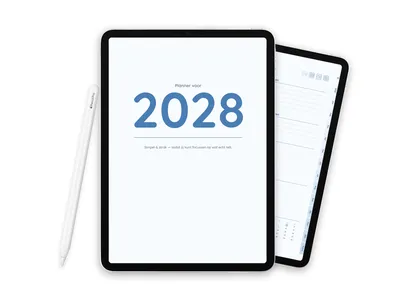 2028 Digitale planner voor iPad - Minimalist Patina Blue