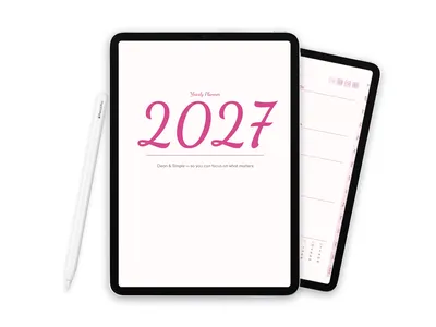 2027 Digital Planner for iPad - Minimalist Pink