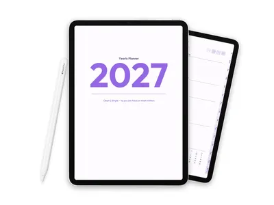2027 Digital Planner for iPad - Minimalist Purple