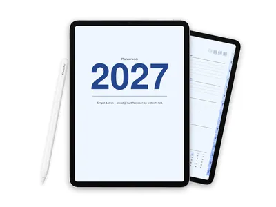 2027 Digitale planner voor iPad - Minimalist Royal Blue