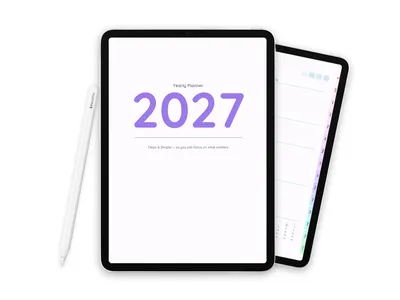 2027 Digital Planner for iPad - Minimalist Soft Pastel