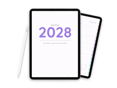 2028 Digital Planner for iPad - Minimalist Soft Pastel