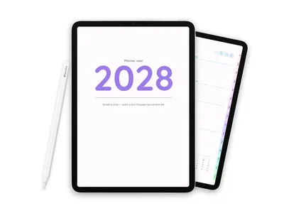 2028 Digitale planner voor iPad - Minimalist Soft Pastel
