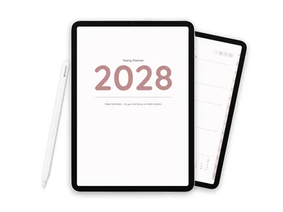 2028 Digital Planner for iPad - Minimalist Soft Rose