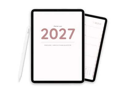 2027 Digitale planner voor iPad - Minimalist Soft Rose
