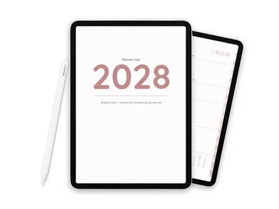 2028 Digitale planner voor iPad - Minimalist Soft Rose